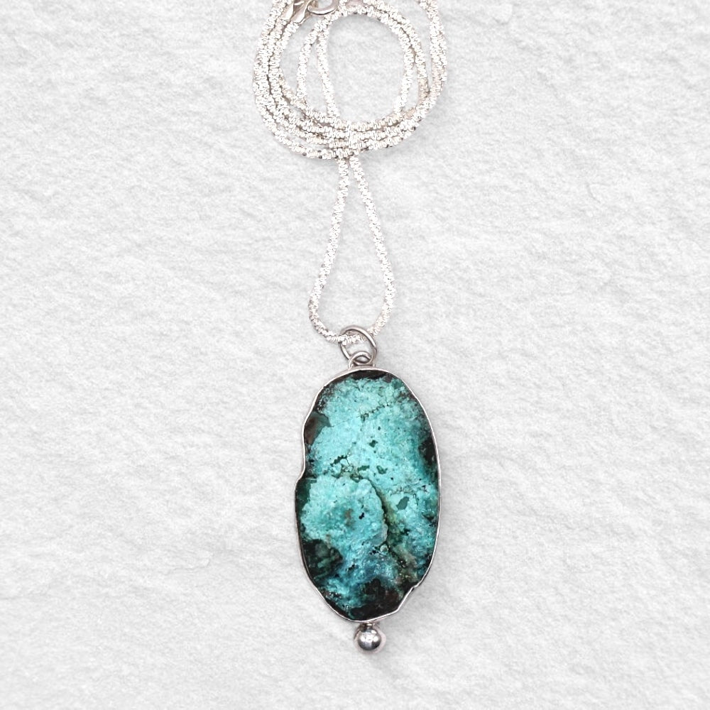 OCEAN NECKPIECE: Australian Raw Druzy Chrysocolla